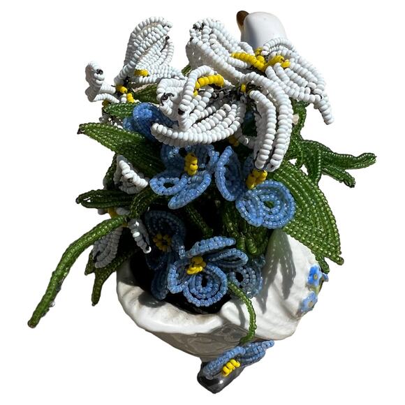 Von Schierholz Handmalerei Made in Germany Beaded Floral Swan - Picture 5 of 8